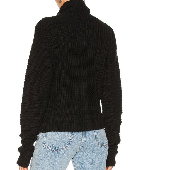 RtA Elsie Split Front Shaker Knit Turtleneck Sweater - Picture 2 of 4